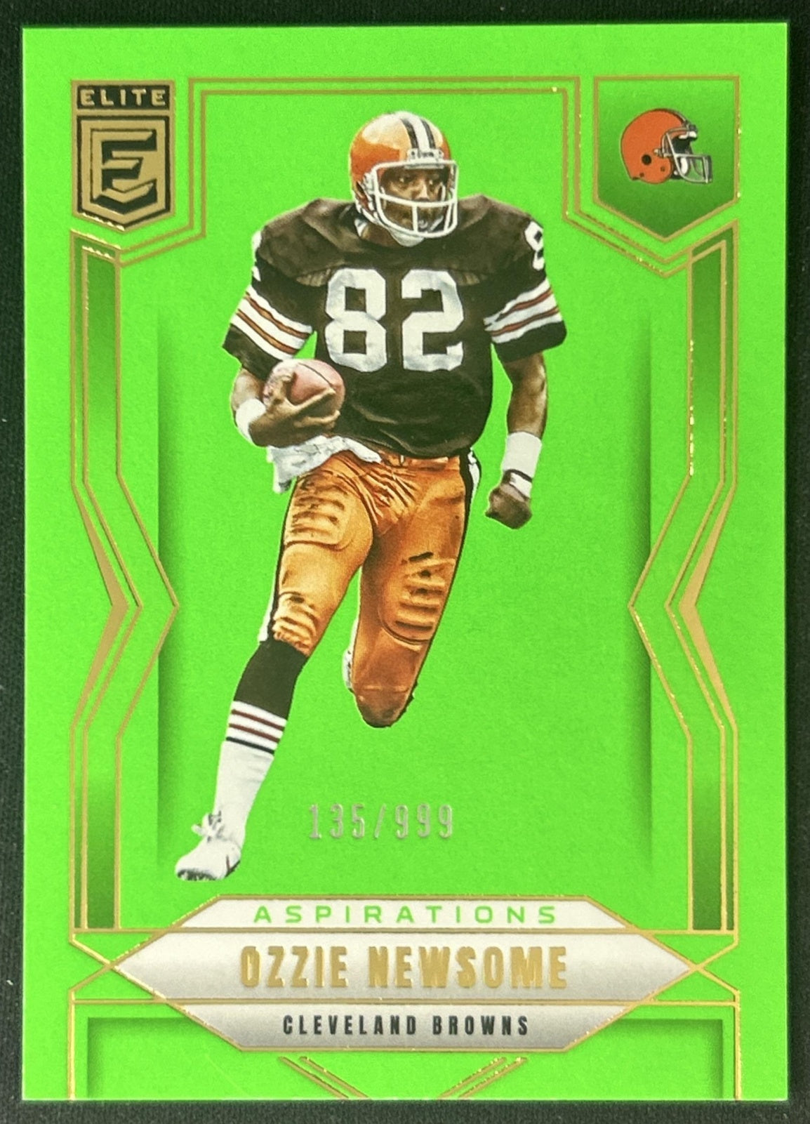 Ozzie Newsome 2025 Panini Donruss Elite Aspirations Lime Green /999 Browns front