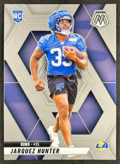 Jarquez Hunter 2025 Mosaic Rookies Rams Sports Trading Card