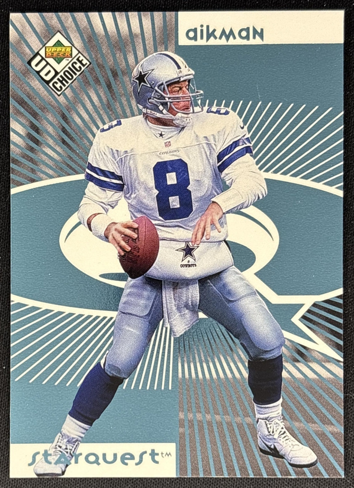 Troy Aikman 1998 Upper Deck Choice StarQuest Blue Cowboys Sports Trading Cards