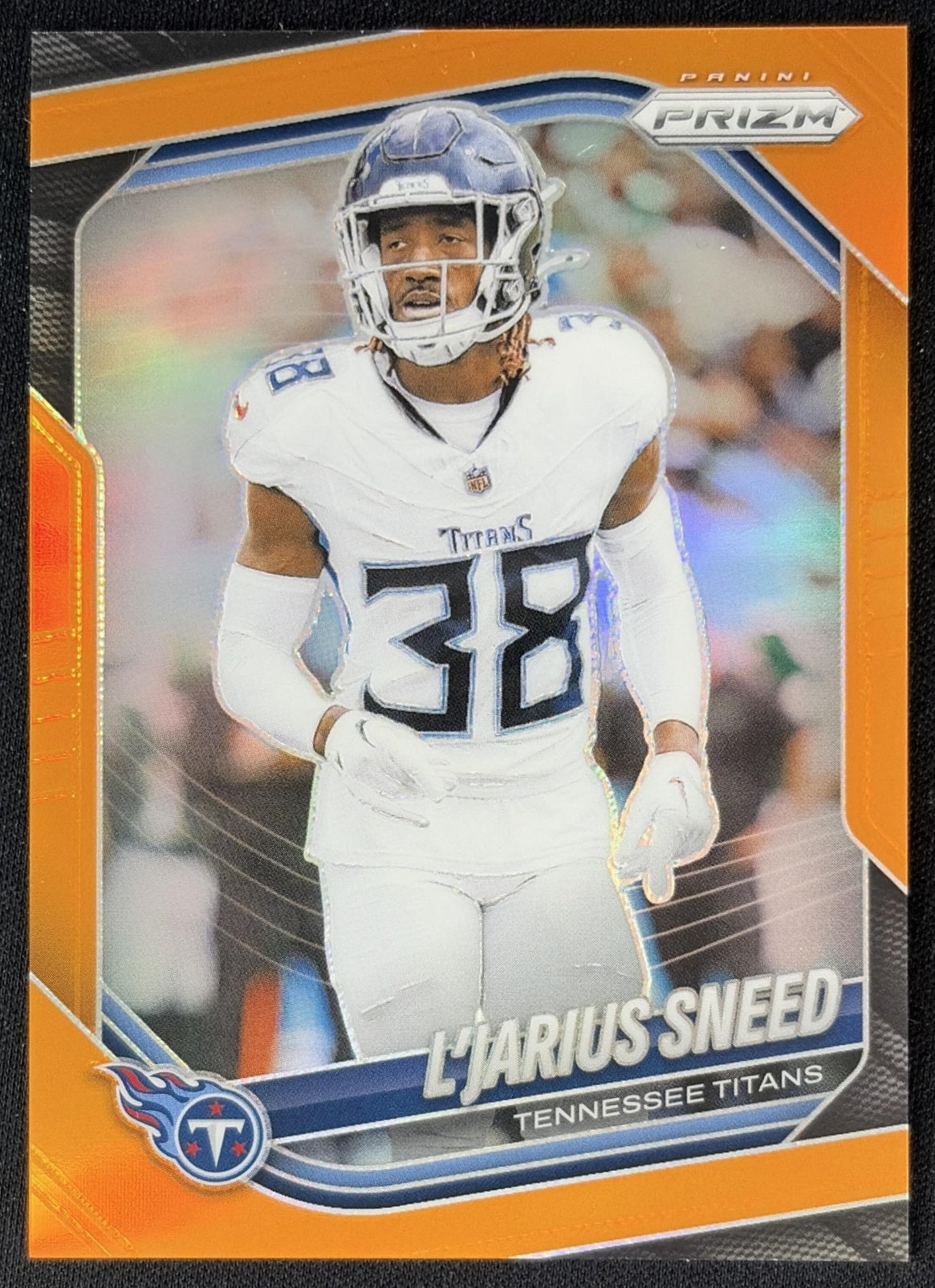 L'Jarius Sneed 2025 Panini Prizm Orange /249 Titans front