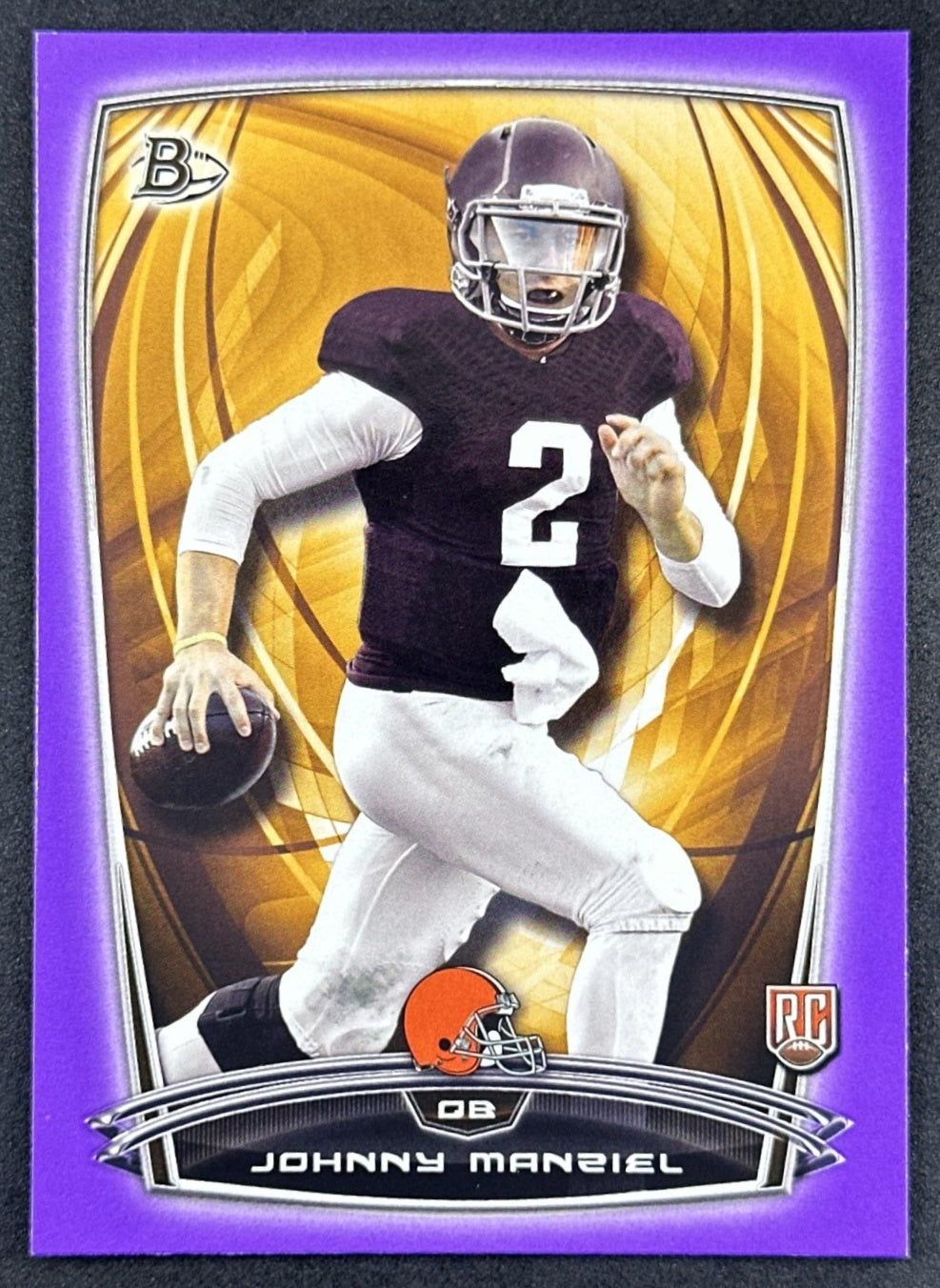 Johnny Manziel 2014 Bowman Rookies Purple Browns front