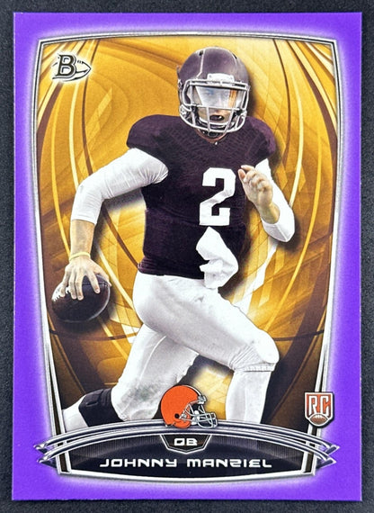 Johnny Manziel 2014 Bowman Rookies Purple Browns front