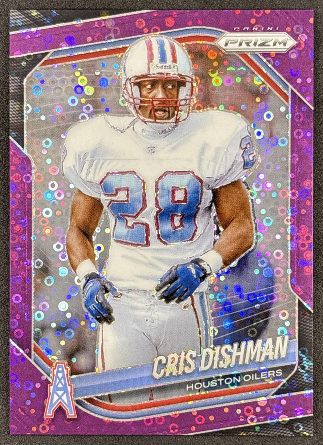 Cris Dishman 2025 Panini Prizm No Huddle Purple /75 Oilers front
