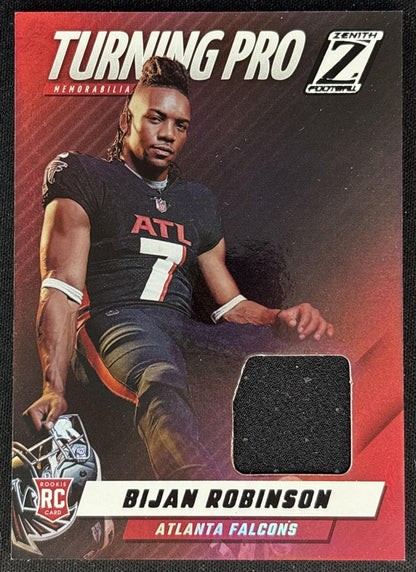 Bijan Robinson 2023 Panini Zenith Turning Pro Memorabilia Falcons Front
