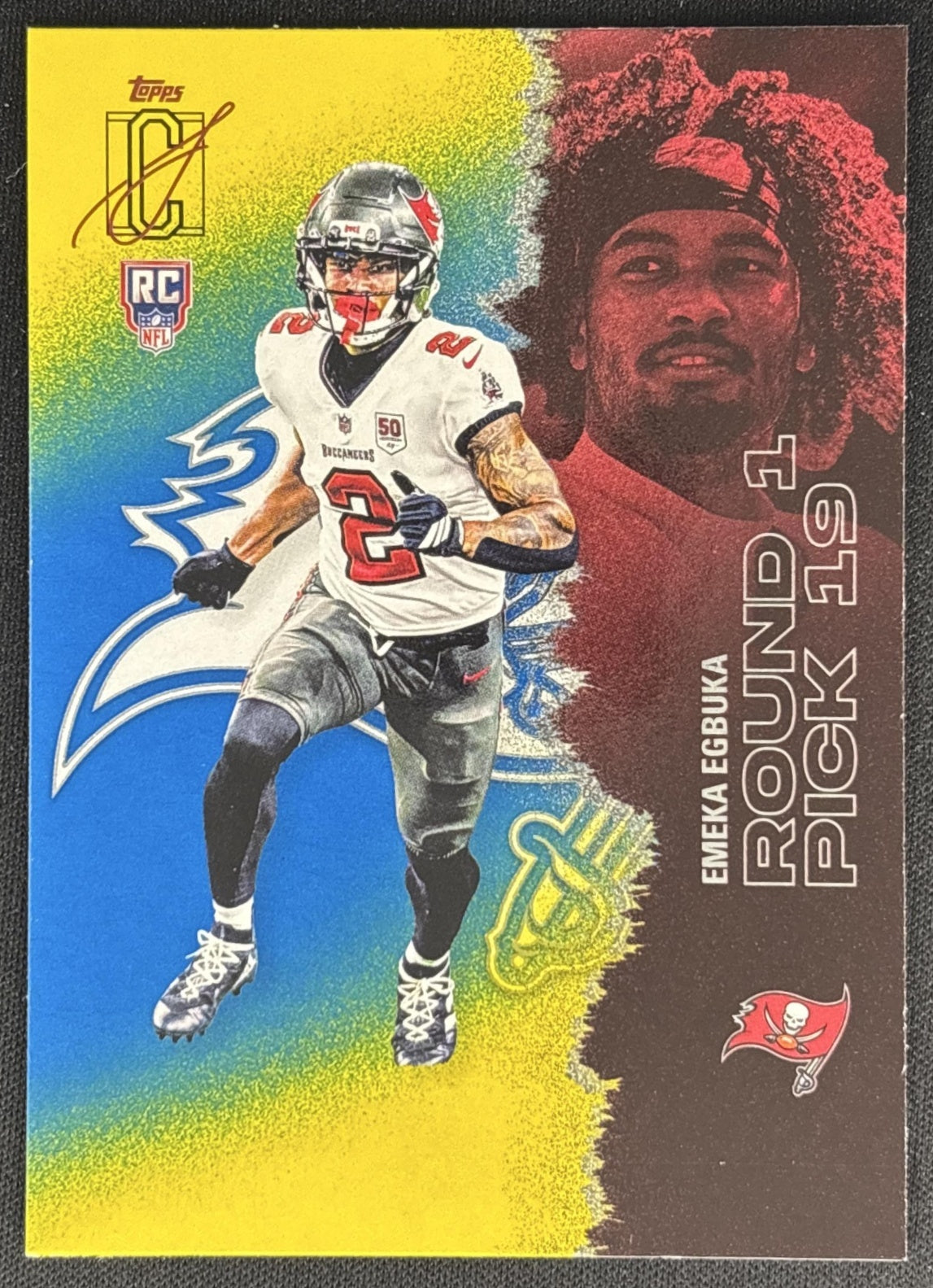 Emeka Egbuka 2025 Topps Signature Class Rookie Blue & Yellow Foil Buccaneers