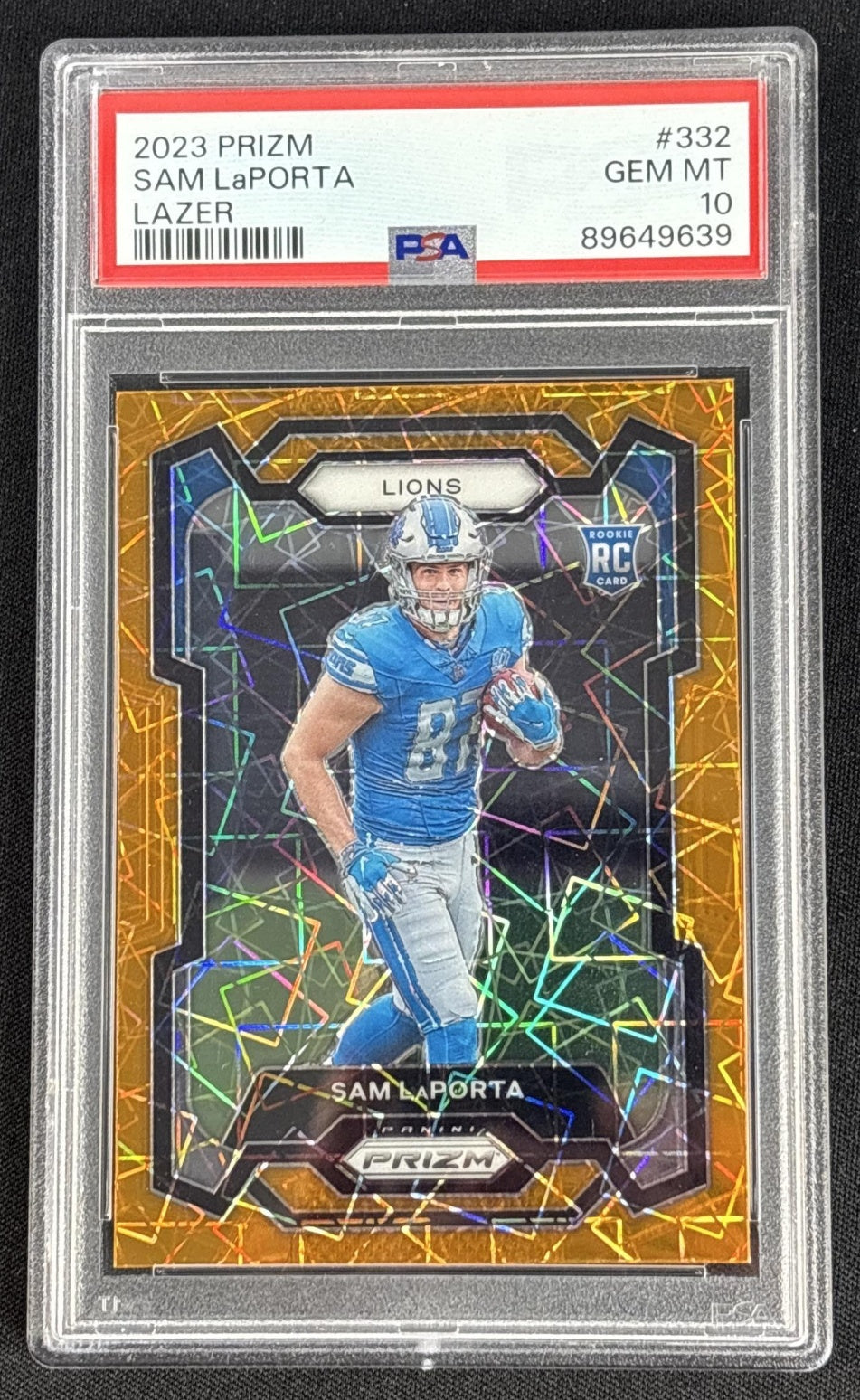 Sam LaPorta 2023 Panini Prizm Lazer PSA 10 Lions - Detroit Lions
