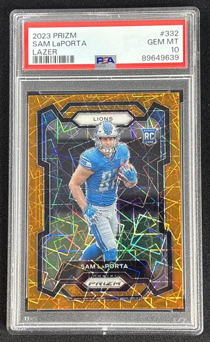 Sam LaPorta 2023 Panini Prizm Lazer PSA 10 Lions - Detroit Lions
