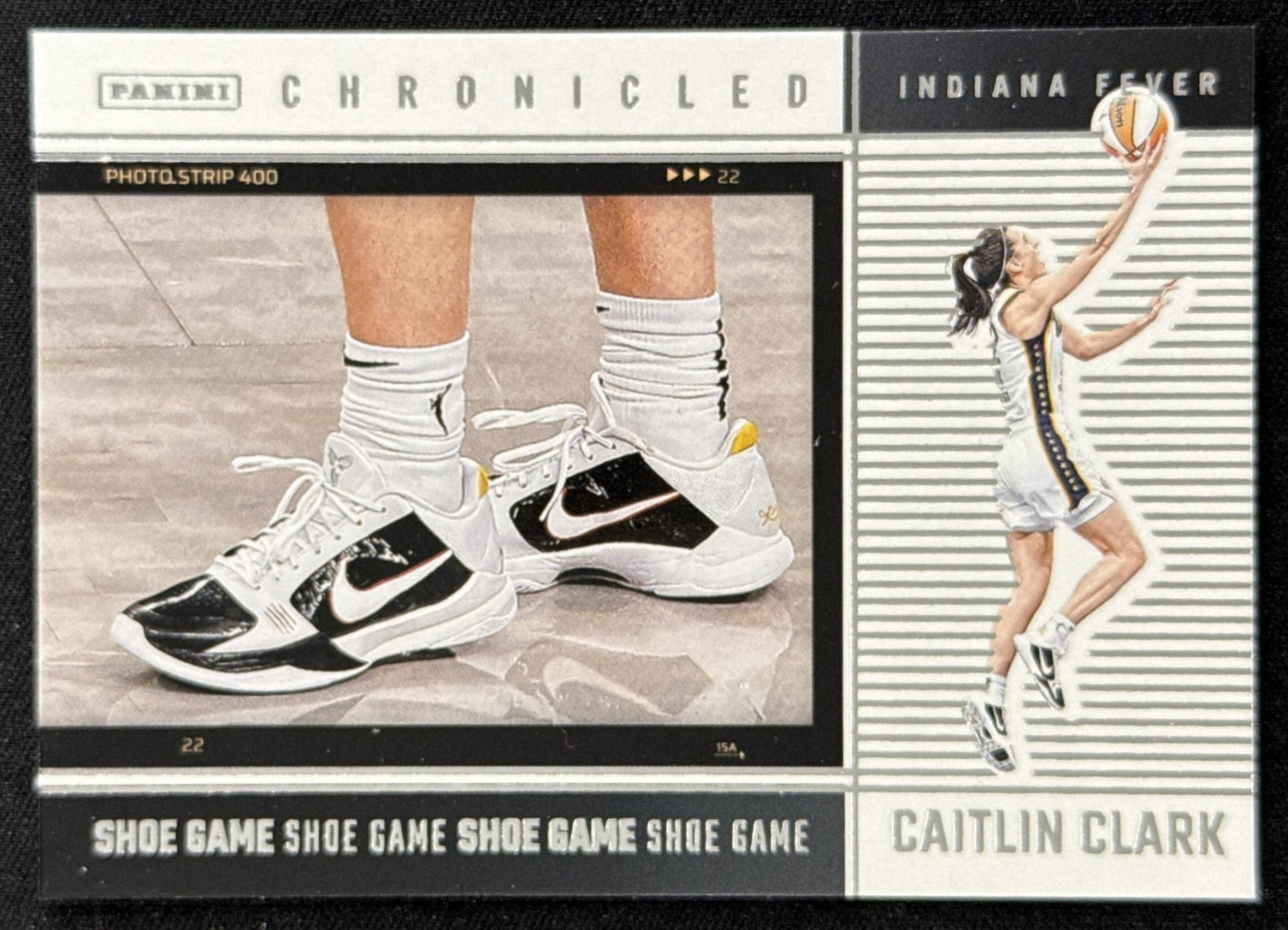 Caitlin Clark 2025 Panini Chronicled Shoe Game Fever 74 Sports Trading Card