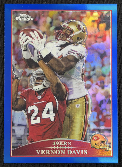 Vernon Davis 2009 Topps Chrome Blue Refractors 49ers Sports Trading Card