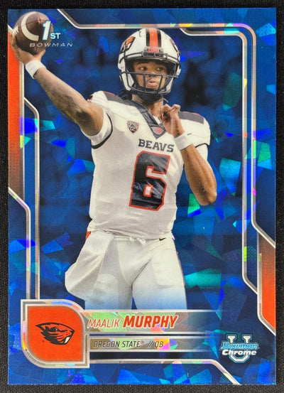 Maalik Murphy 2025 Bowman Chrome University Sapphire Prospect Beavers Sports Trading Card
