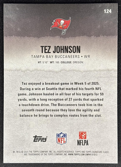 Tez Johnson 2025 Topps Signature Class Rookie Buccaneers front