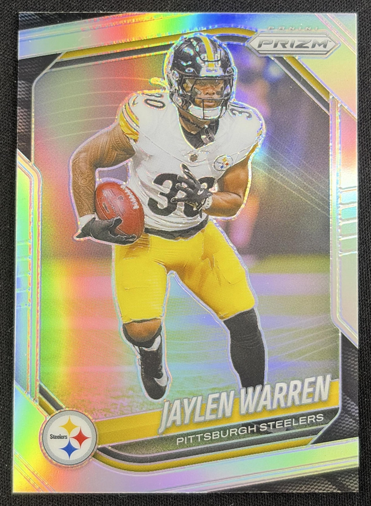Jaylen Warren 2025 Panini Prizm Silver Steelers Sports Trading Card