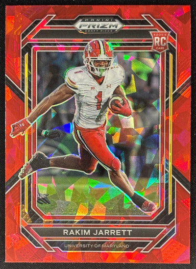 Rakim Jarrett 2023 Panini Prizm Draft Picks Prizms Red Ice steelers Sports Trading Cards