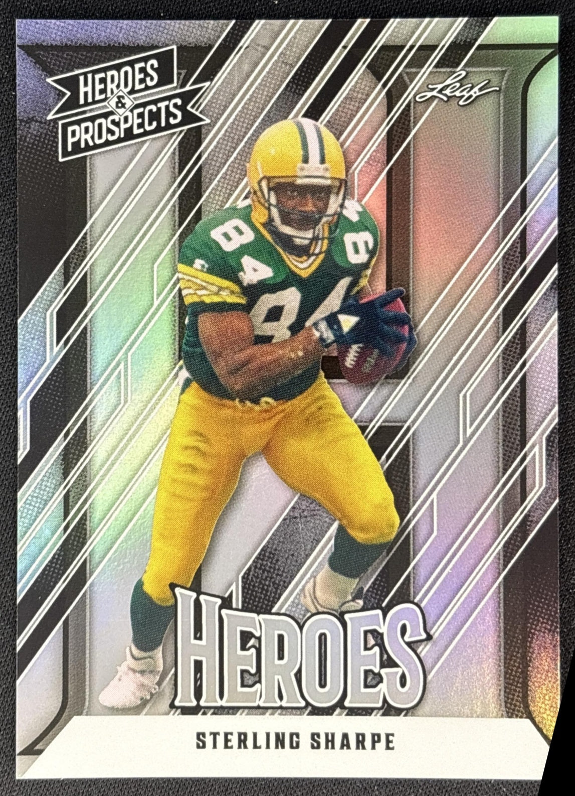 Sterling Sharpe 2024 Leaf Heroes & Prospects Heros Silver /199 Packers front