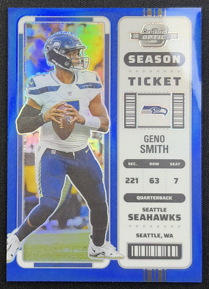 Geno Smith 2022 Panini Contenders Optic Blue /99 Seahawks