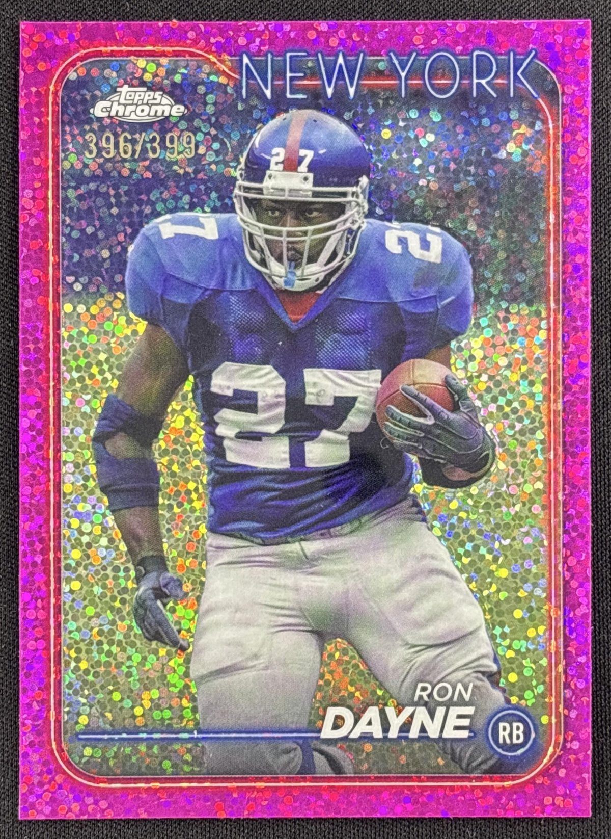 Ron Dayne 2024 Topps Chrome Magenta Speckle Refractor /399 Giants