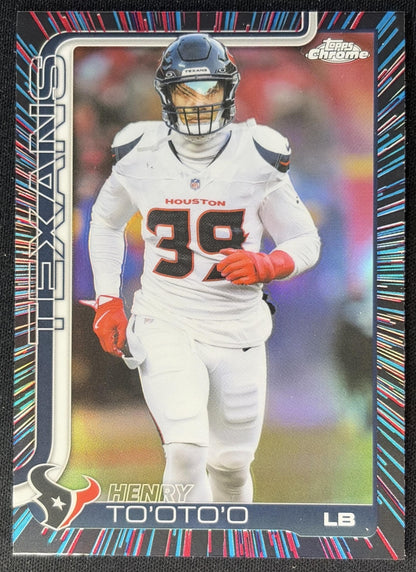 Henry To'oTo'o 2025 Topps Chrome Neon Pulse Refractor Texans Sports Trading Cards