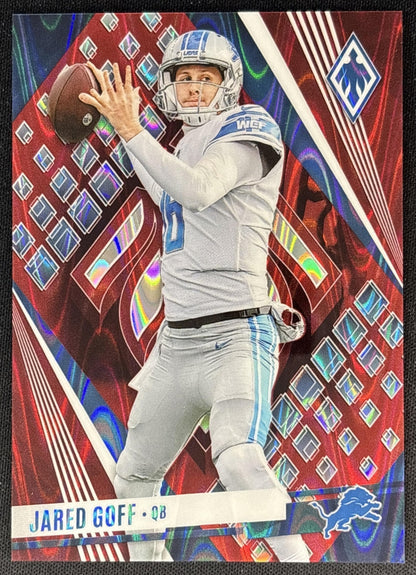 Jared Goff 2023 Panini Phoenix Red Seismic /199 Lions