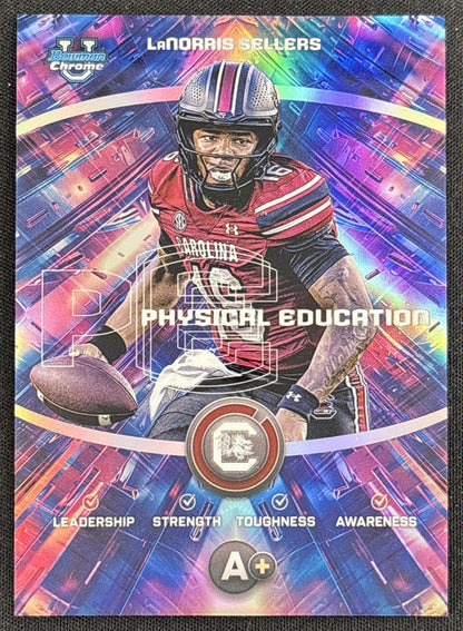 LaNorris Sellers 2025 Bowman Chrome University Physical Education Gamecocks