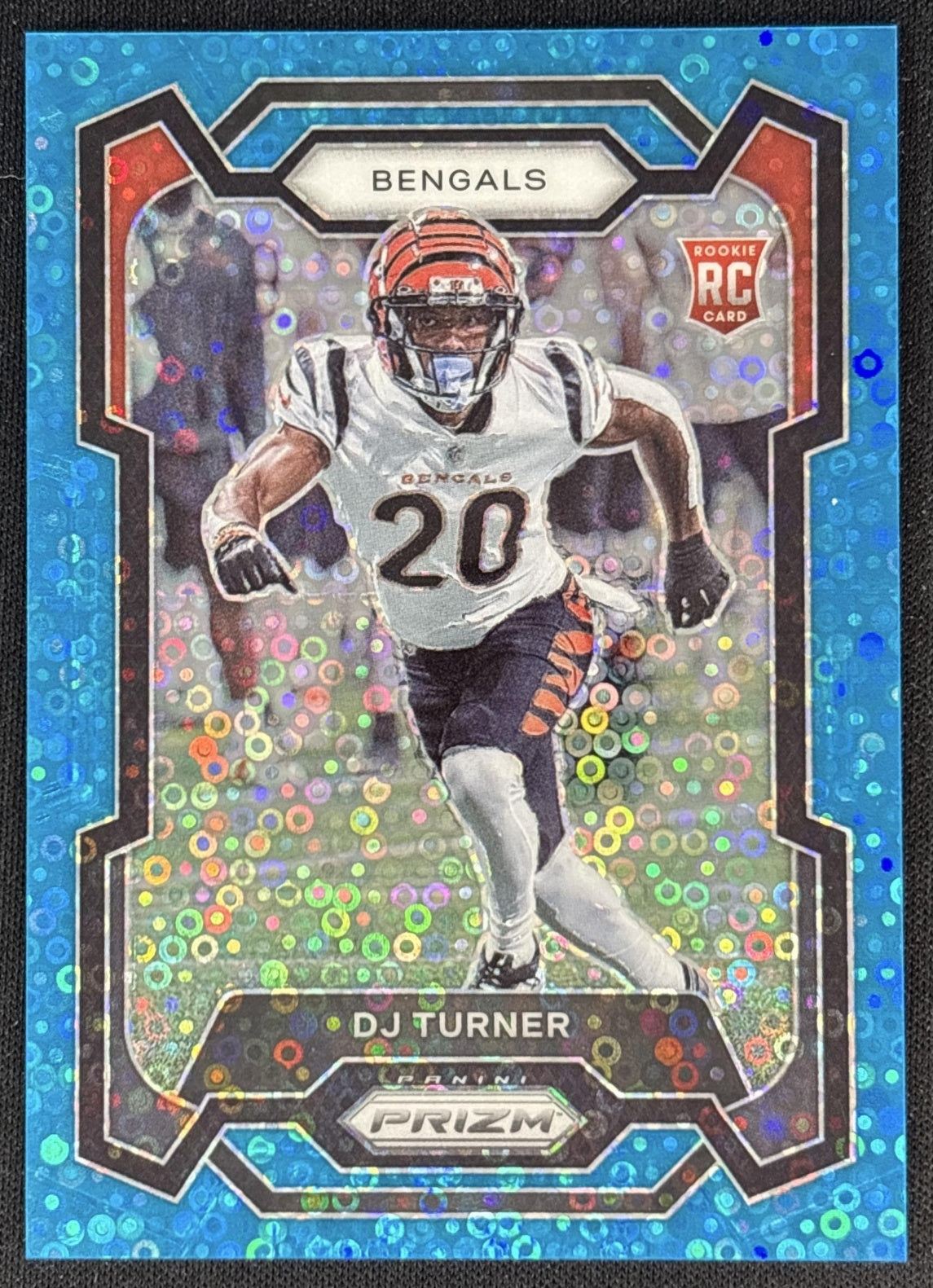 DJ Turner 2023 Panini Prizm No Huddle Blue /95 Bengals front