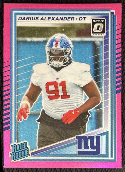 Darius Alexander 2025 Panini Donruss Optic Rated Rookie Preview Pink Giants