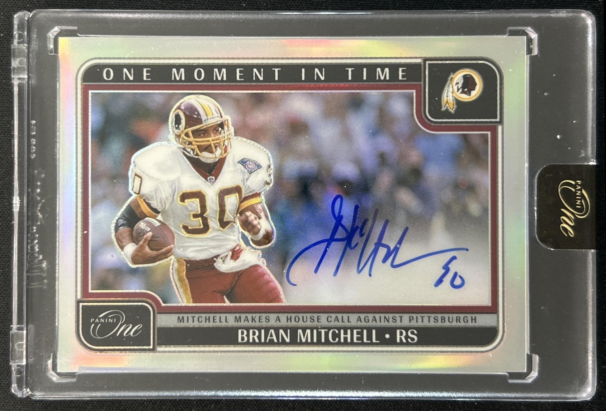 Brian Mitchell 2024 Panini One Moment in Time Auto /99 Redskins Front