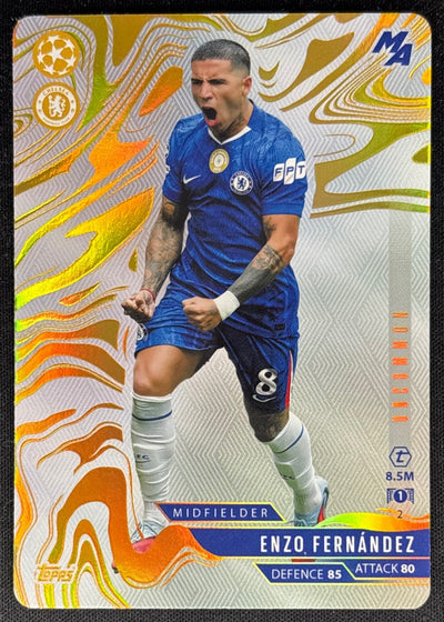 Enzo Fernandez 2025 Match Attax Madness UEFA Champions League Common Chelsea Sports Trading Cards
