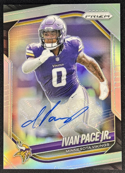 Ivan Pace Jr. 2025 Panini Prizm Auto Silver Vikings