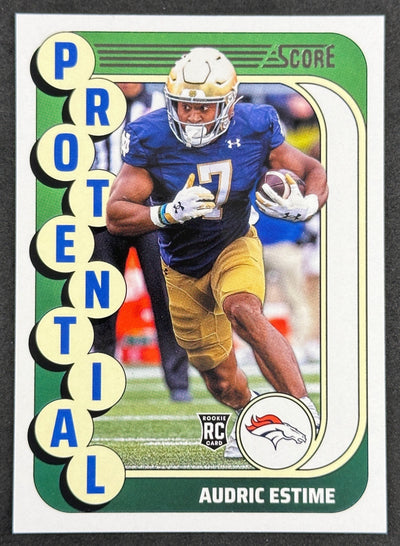 Audric Estime 2024 Score Protential Broncos Sports Trading Cards