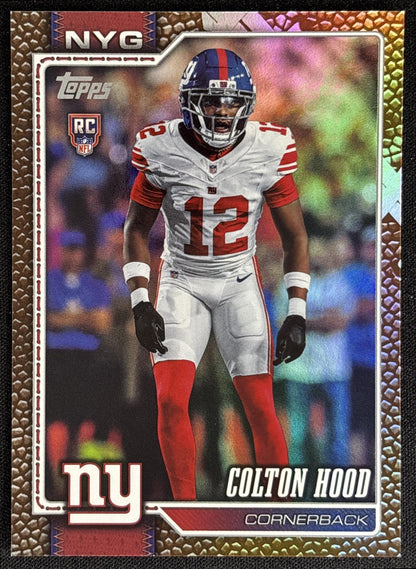 Colton Hood 2026 Topps Football Leather Foil Giants