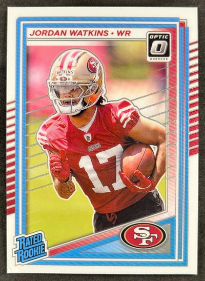 Jordan Watkins 2025 Donruss Optic Rated Rookie 49ers Sports Trading Card