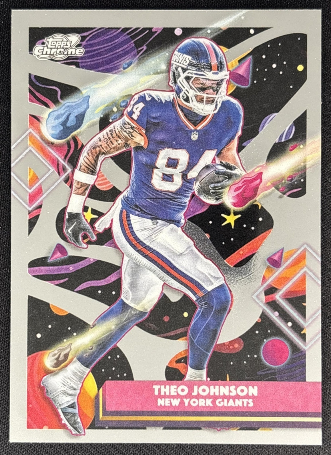 Theo Johnson 2025 Topps Cosmic Chrome Giants front