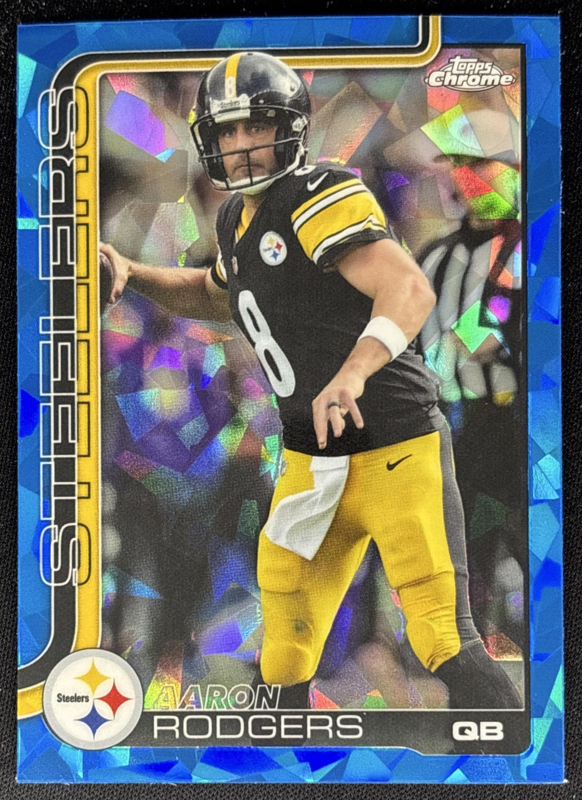Aaron Rodgers 2025 Topps Chrome Sapphire Steelers