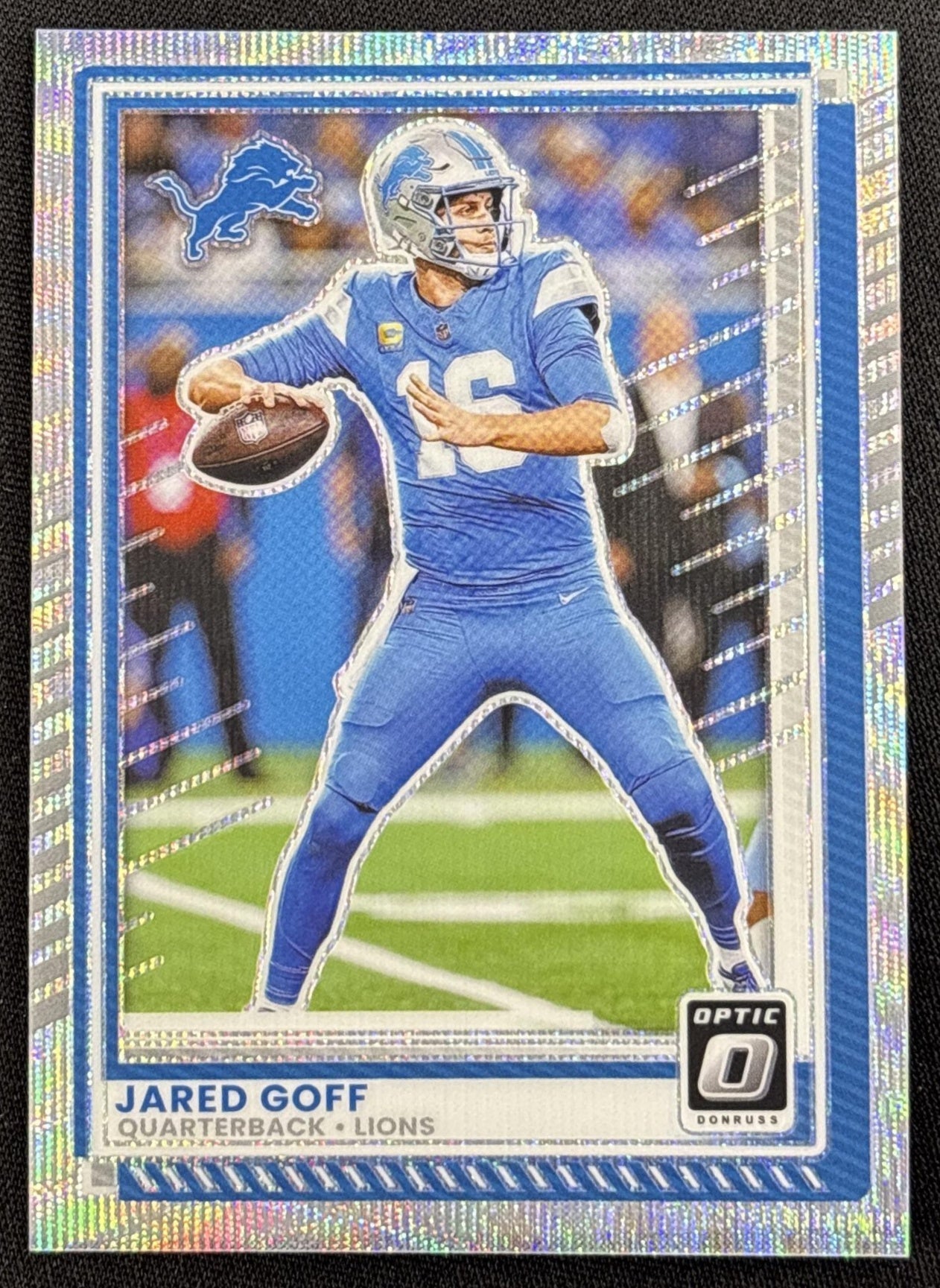 Jared Goff 2025 Panini Donruss Optic Wave Prizm /300 Lions