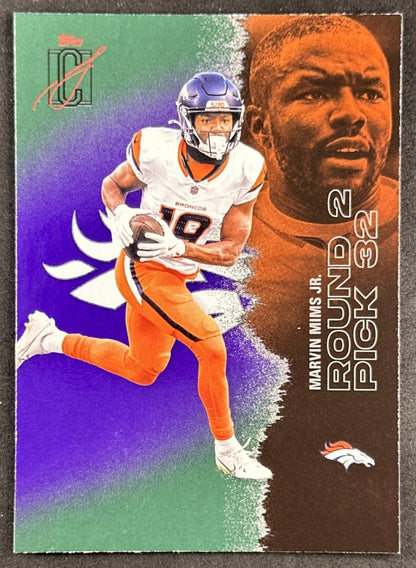Marvin Mims Jr. 2025 Topps Signature Class Veteran Green & Purple Foil Broncos