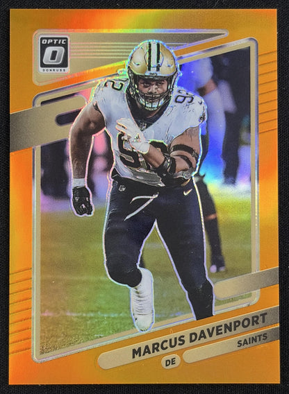 Marcus Davenport 2021 Panini Donruss Optic Orange /199 Saints - front
