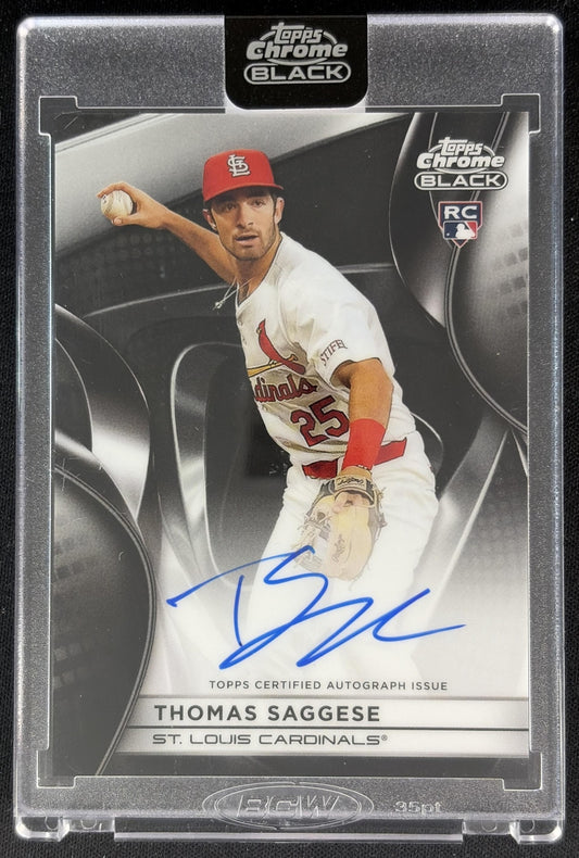 Thomas Saggese 2025 Topps Chrome Black Auto Cardinals Sports Trading Cards