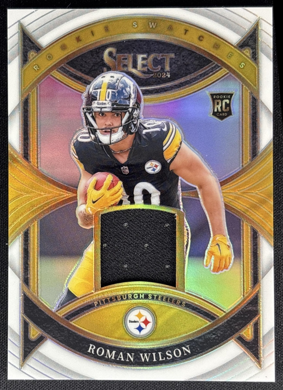 Roman Wilson 2024 Panini Select Rookie Swatches White Prizm /75 Steelers Sports Trading Cards