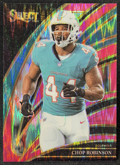 Chop Robinson 2025 Panini Select Club Level Pink Prizm Shock Dolphins