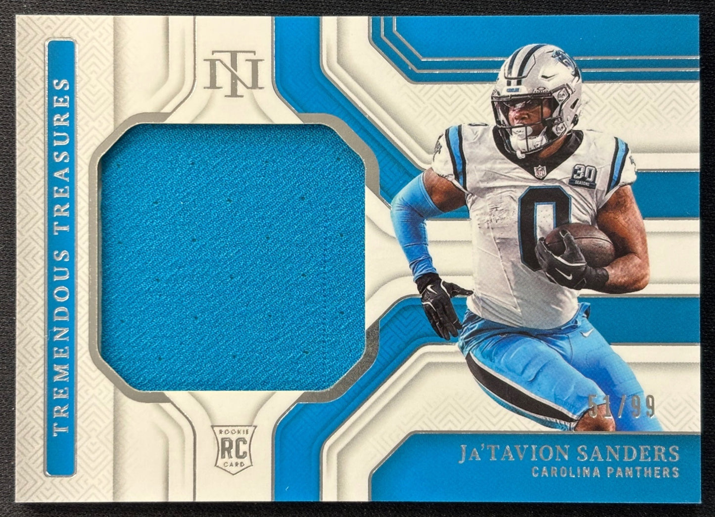 Ja'Tavion Sanders 2024 National Treasures Tremendous /99 Panthers front | Wayne Collection