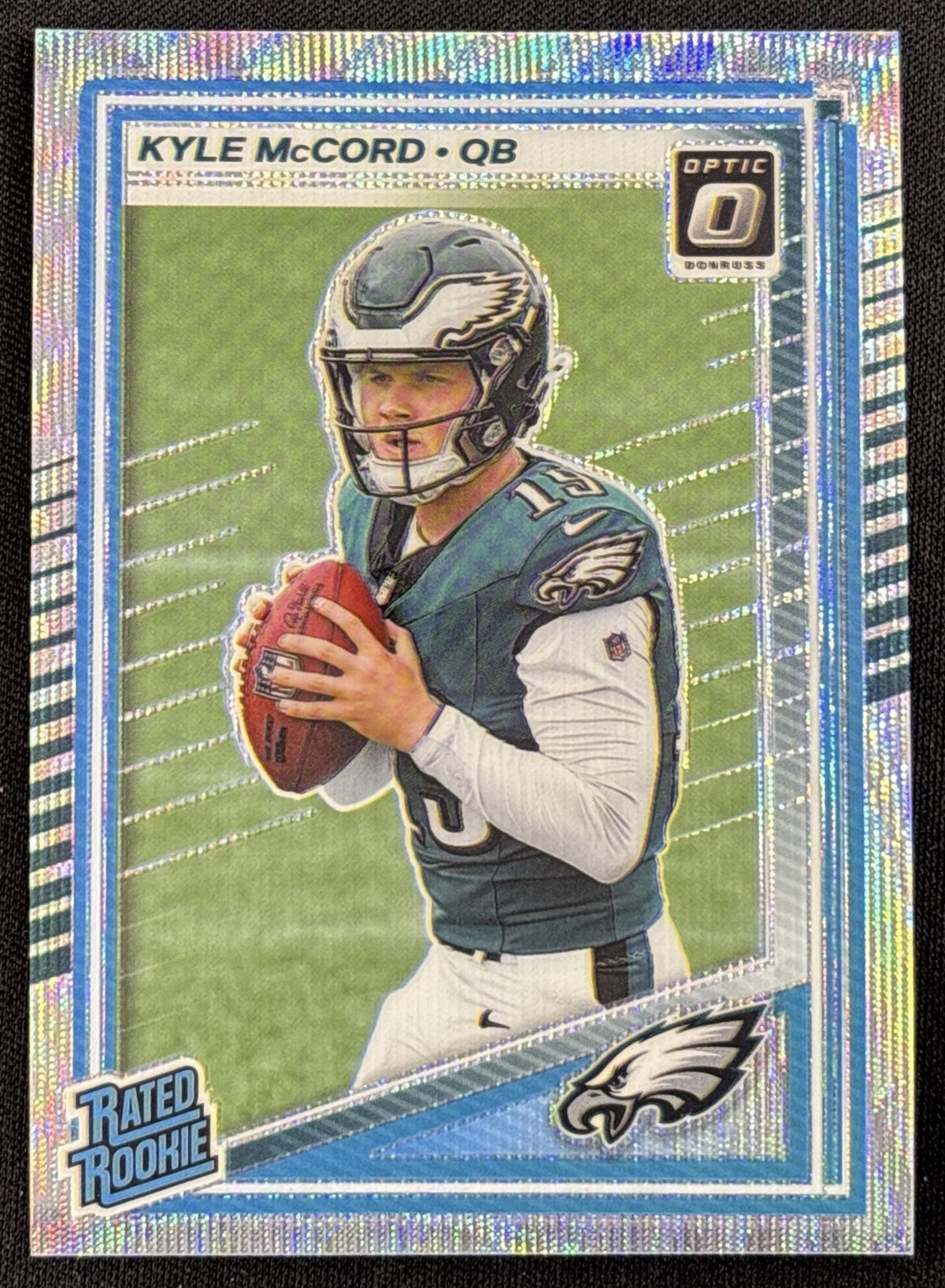Kyle McCord 2025 Panini Donruss Optic Rated Rookie Wave Prizm /300 Eagles