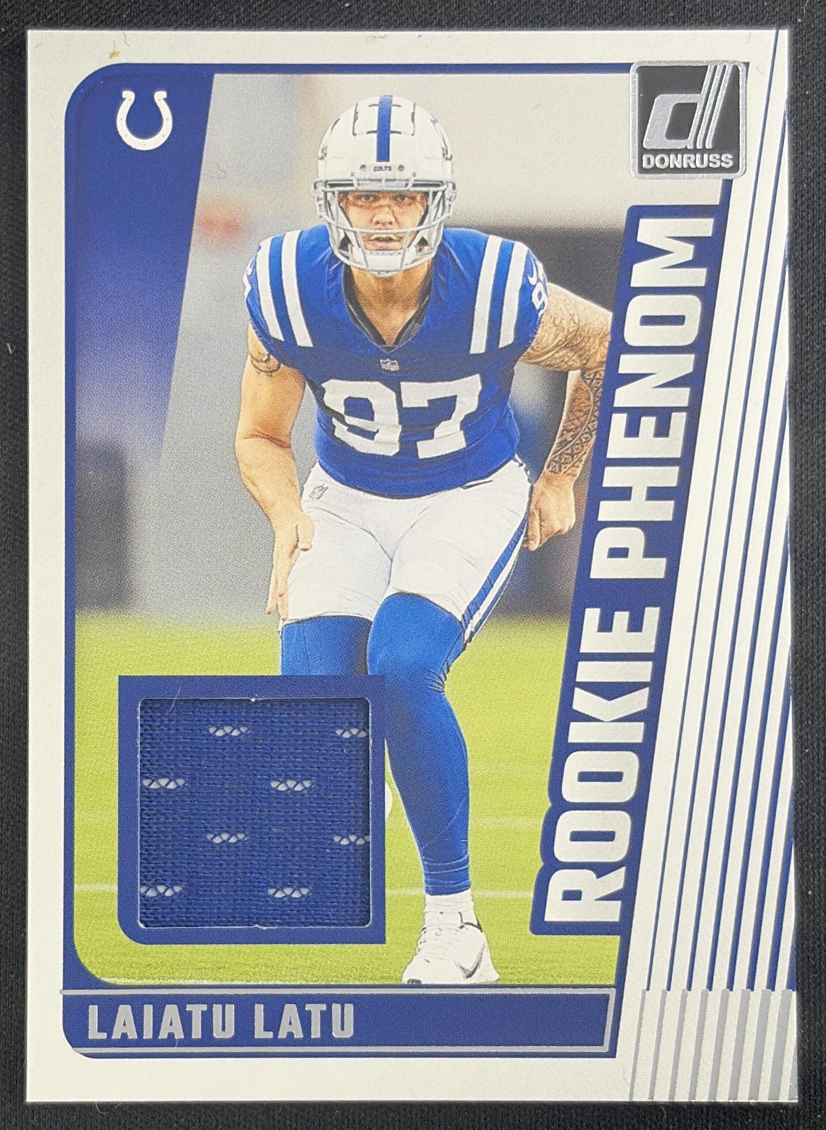 Laiatu Latu 2024 Panini Donruss Rookie Phenom Jerseys Colts Sports Trading Card