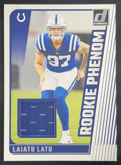 Laiatu Latu 2024 Panini Donruss Rookie Phenom Jerseys Colts Sports Trading Card