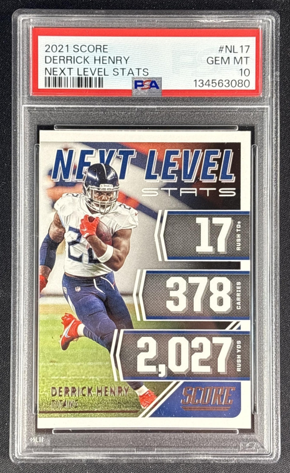Derrick Henry 2021 Panini Score Next Level Stats PSA 10 Titans 13563080 Sports Trading Cards