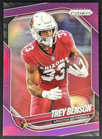 Trey Benson 2025 Panini Prizm Purple /125 Cardinals Front