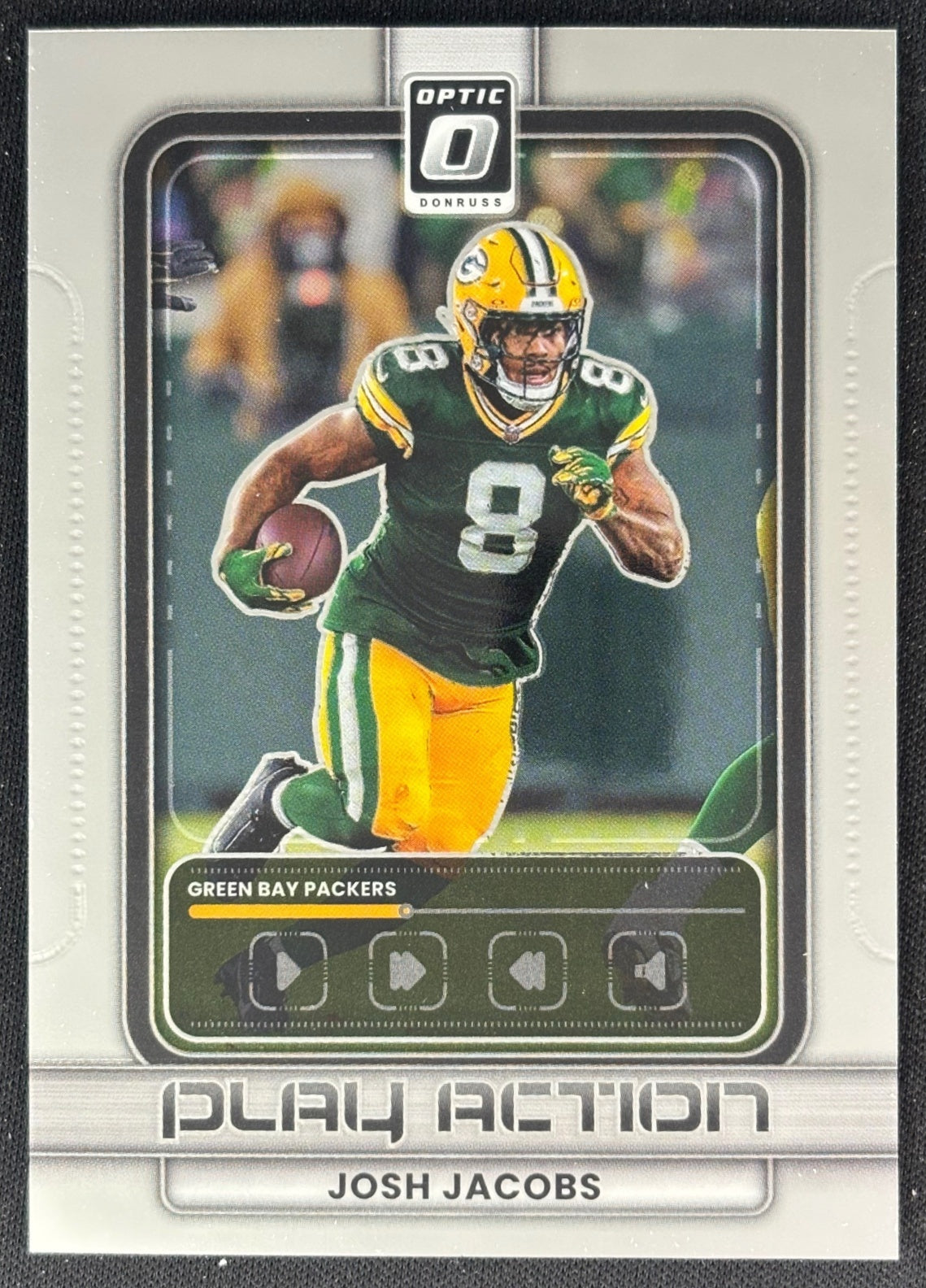 Josh Jacobs 2025 Panini Donruss Optic Play Action Packers Sports Trading Card