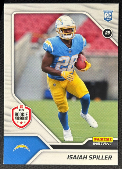 Isaiah Spiller 2022 Instant NFL RPS First Look Chargers Sports Trading Card
