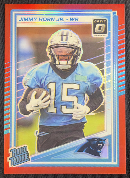 Jimmy Horn Jr. 2025 Panini Donruss Optic Rated Rookie Red Prizm /149 Panthers