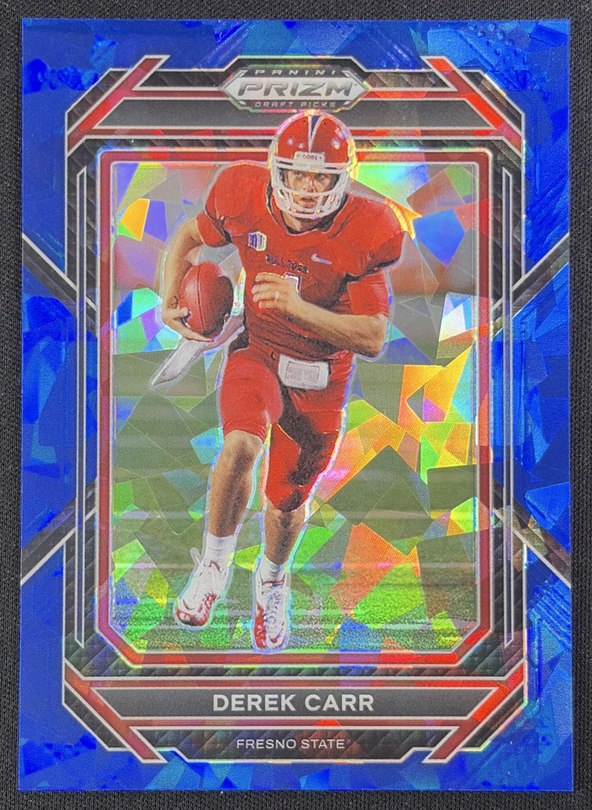Derek Carr 2023 Panini Prizm Draft Picks Prizms Blue Ice /99 Bulldogs