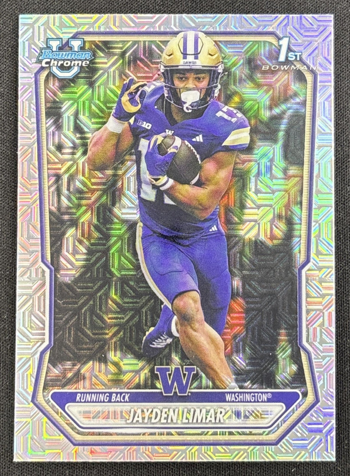 Jayden Limar 2026 Bowman Chrome Prospects Mojo Refractor Commanders Redskins Huskies
